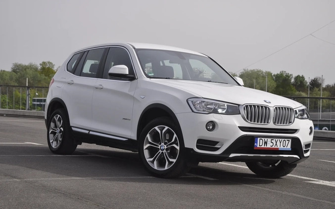 bmw x3 wrocław BMW X3 cena 91777 przebieg: 114456, rok produkcji 2017 z Wrocław